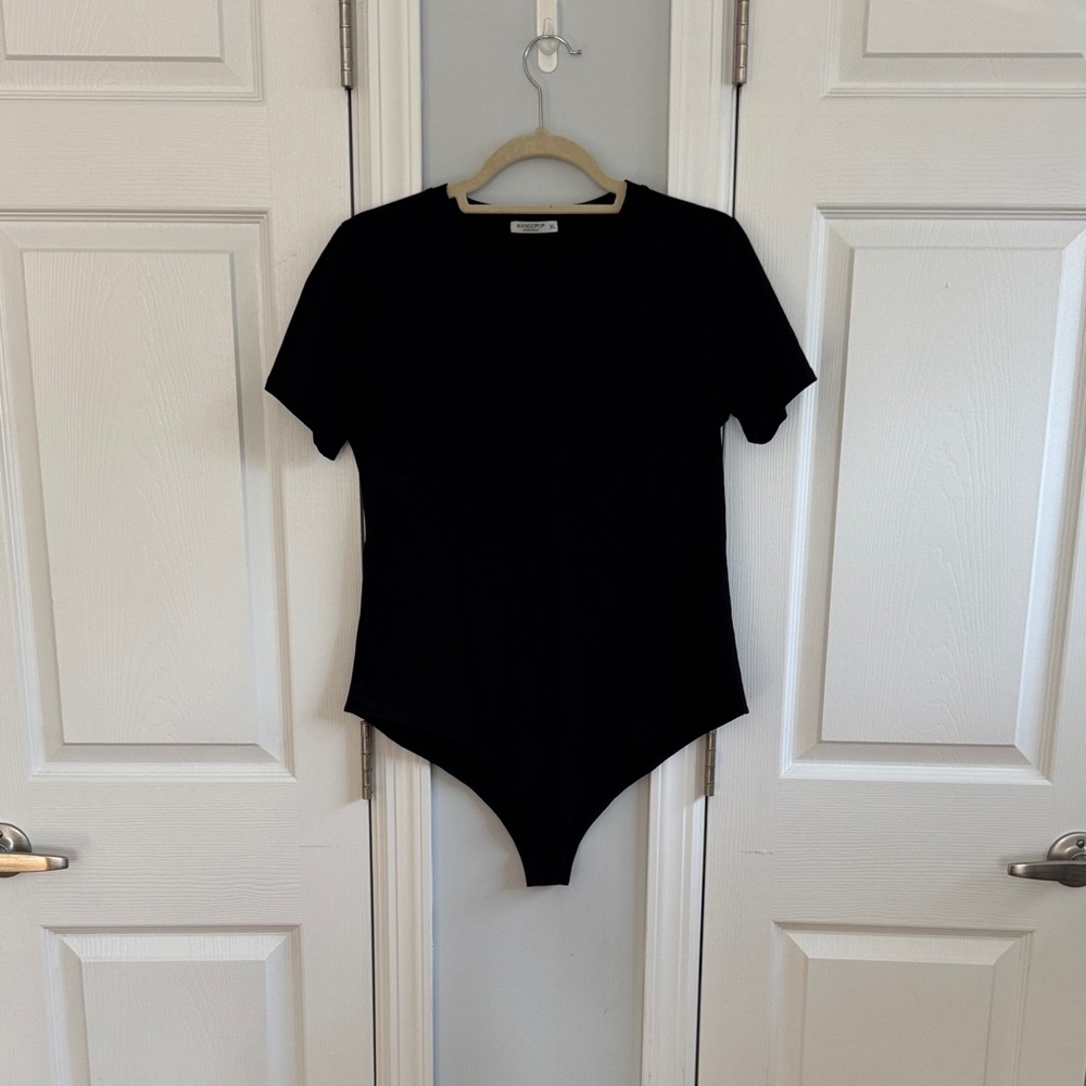 Mango Black Crew Neck Top